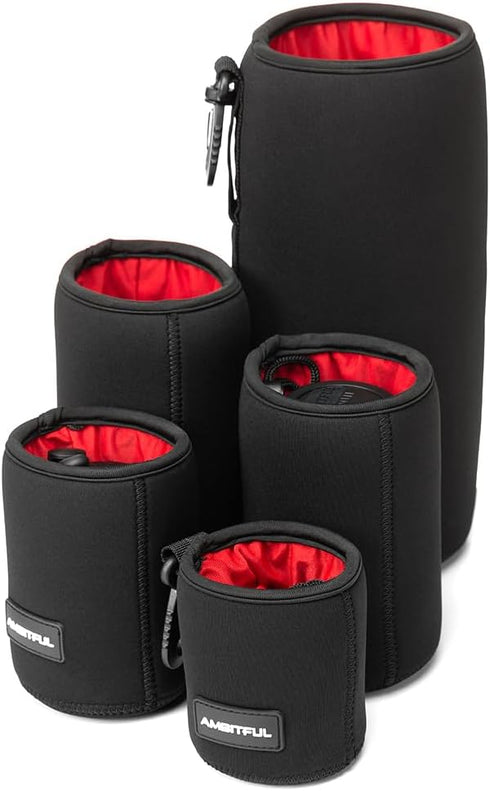 AMBITFUL Lensball Bag, Lens Case Lens Pouch Bag, with Thick Protective Neoprene for DSLR Camera Lens for Nikon, Sigma, Pentax, Sony, Fuji, Panason...
