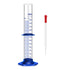 Thick Glass Graduated Cylinder Measuring Liquid Lab Cylinders with Anti-Falling Plastic Base and Bumper Guards and Glass Dropper (Glass, 250ML)...