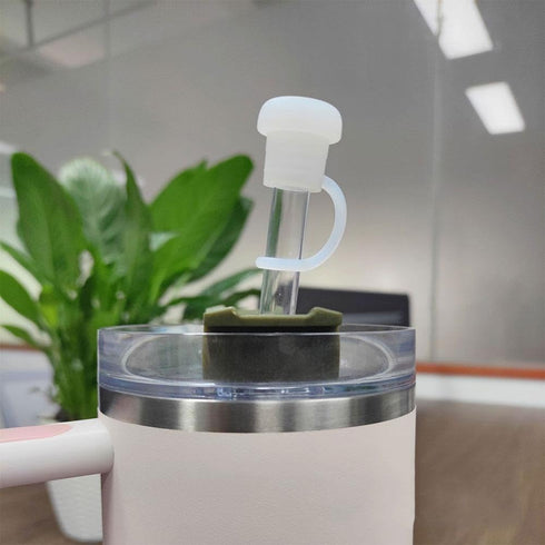 1Pc Straw Cover Suitable for Stanley Tumbler Cups All OZ,Straw Caps for 6-10 mm Straw, Reusable Drinking Straw Covers Cap, Food-Grade Silicone Str...
