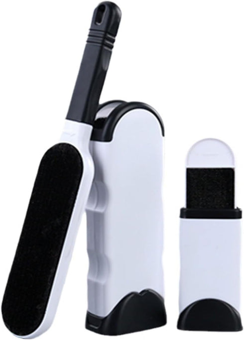 Portable Lint Remover Brushes - 2 Pack Lint and Fur Remover Dog & Cat Hair Remover, Double-Sided Brush with Self-Cleaning Base Hair Cleaner Brushe...
