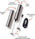 Rechargeable Stainless Steel Handheld Milk Frother, Electric Foamer & Drink Mixer for Cappuccino, Lattes, Matcha, Hot Chocolate, Portable Travel C...