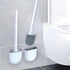 Toilet Brush, Silicone Toilet Brush, Toilet Bowl Brush and Holder Set, Floor Standing, Wall Mounted without Drilling, White...