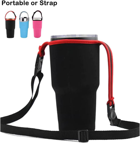 Tumbler 30oz Carrier Holder Pouch with Shoulder Strap, Hoomtry Neoprene Sleeve, for Insulated Tumbler Coffee Cup(3Pack)...