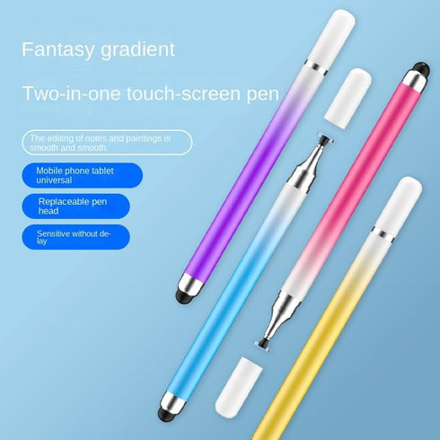 Universal 2 in 1 Stylus Pens for Touch Screens - Compatible with iPad, iPhone, Android, Microsoft Tablets, Phones, Surface - Pack of 5 in Blue, Gr...