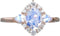 Plated 18k Rose Gold Rainbow Moonstone Rings,Women Bridal Set Statement Anniversary Ring Gift Oval & Pear Cut CZ Simulated Diamond Engagement Ring...