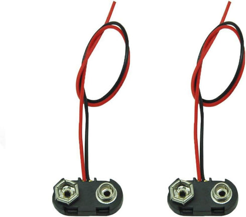 PKCELL 9V Battery Connector,9V Dry Battery 6F22 Carbon Zinc Battery Clip,2 Pack...