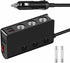 Amiss 3-Socket Car Power DC Outlet with 4USB Cigarette Lighter Adapter, 180w 12v/24v, Quick Charge 3.0 Car Charger with LED Voltage Display, Upgra...