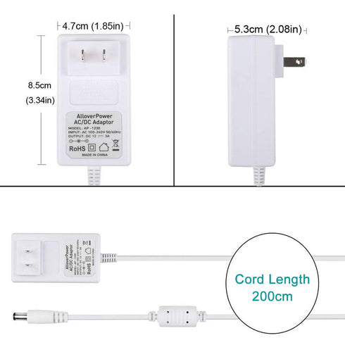 12V 3A Power Cord for 4moms mamaRoo 2/4, for Rockaroo Baby Swing, for mamaroo 2015 Infant Seat Bouncer Replacement AC Adapter Charger...