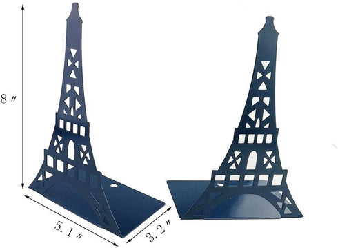 Winterworm Stylish Modern Paris Eiffel Tower Metal Decorative Bookend Book End Book Organizer for Library School Office Home Desk Study Gift(Blue)...