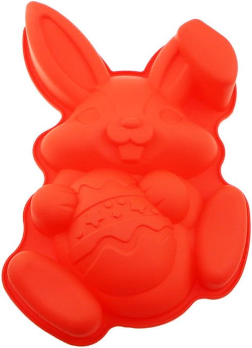 Non-stick Easter Bunny Rabbit Hold a Egg Silicone Cake Pan Mold Bakeware for Baking...