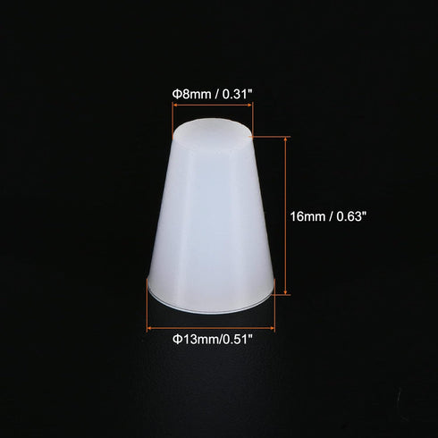 MECCANIXITY Silicone Rubber Tapered Plug 8mm to 13mm Solid White for Powder Coating, Painting, Anodizing, Plating, Sandblasting, Laboratory Use 10...