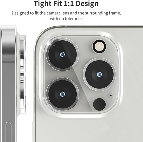 Sinjimoru 15 Series 5-Layered Tempered Glass Lens, Camera Lens Protector for iPhone 15 Pro Pro Max Phone Lens Screen Protector Lens Glass for iPho...