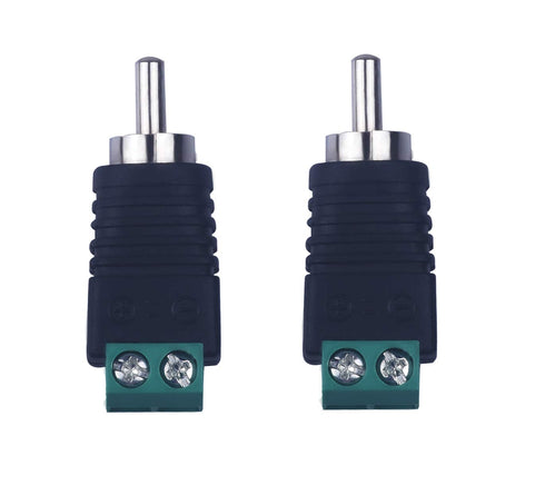 RCA Plugs for Speaker Wire, RCA to AV Screw Terminal Connector, Phono RCA Male Plug Solderless Converter Audio/Video Speaker Wire Connectors Solde...