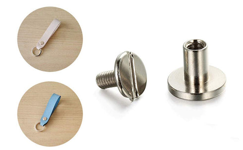 Teng Lang 50Sets Metal Chicago Screws Binding Leather Screw Nail Rivet Button Solid Belt Tack (Silvery, 3/8 Inch)...