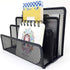 wishacc Folder Holder Desk, 2 Pack Mail Organizer Letter Holder for Desk Metal Mesh with 3 Vertical Upright Compartments...