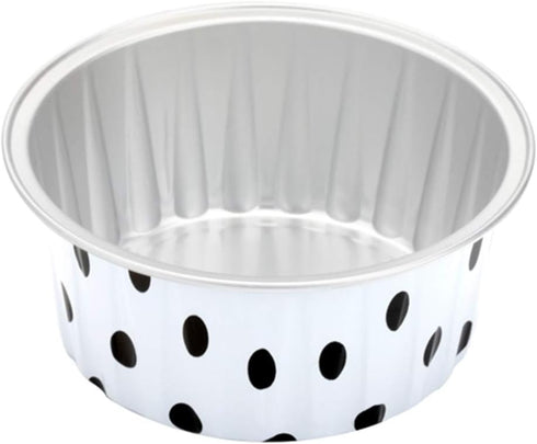 KEISEN 5oz 3 2/5" Set of 24 Disposable Aluminum Foil Cups 125ml for Muffin Cupcake Baking Bake Utility Ramekin Cup (Spot)...