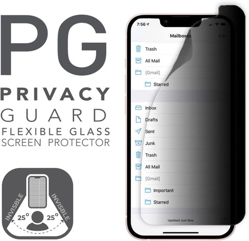 ARMOR Flexible Glass Screen Protector for iPhone 13 Mini, Privacy Guard with 9H...
