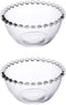 Sizikato 2pcs Clear Glass Dessert Bowl with Beaded Edges, 4.5-Inch Fruit Bowl Salad Bowl...