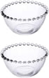 Sizikato 2pcs Clear Glass Dessert Bowl with Beaded Edges, 4.5-Inch Fruit Bowl Salad Bowl...
