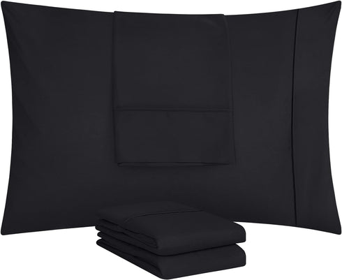 Utopia Bedding King Pillow Cases - 4 Pack - Envelope Closure - Soft Brushed Microfiber Fabric - Shrinkage and Fade Resistant Pillow Covers King Si...