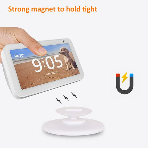 Stand for Echo Show 5 (1st Gen and 2nd Gen) | Adjustable Design to Improve Viewing Angle | Magnetic,Swivel and Tilt Accessory for Alexa Smart Disp...