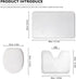 UNICEU Grey White Marble 3 Piece Bathroom Rug Set Includes Bath Rug, Contour Mat and Toilet Lid Cover, Machine Washable, Super Soft Microfiber & N...