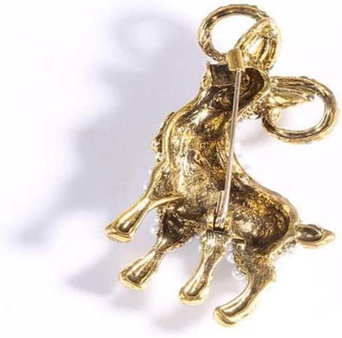Opexicos 2Pcs Fashion Alloy Pearl Goat Brooch Cute Animal Brooches Clothing Accessories Children's Holiday Gift...
