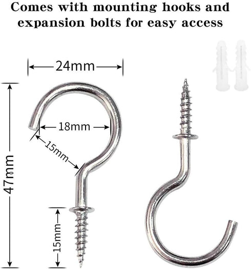 BEL AVENIR Curtain Rope Tiebacks, Drapery Rope Holdbacks with 4 Metal Screw Hooks (Beige, 4pack)...