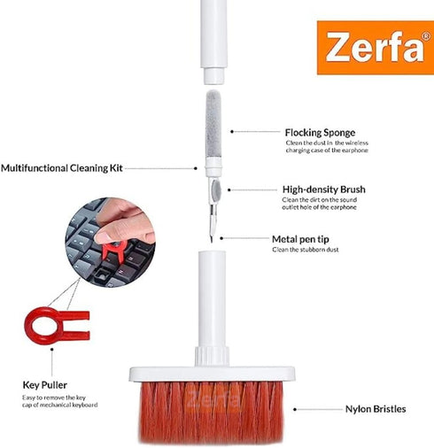 5 in 1 Soft Brush Multi-Function Cleaning Tools Kit for Keyboard & Earphone Cleaner Soft High-Density Brush Set with Keycap Puller Corner Gap Dust...