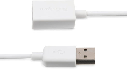 StarTech.com 1m White USB 2.0 Extension Cable Cord - A to A - USB Male to Female Cable - 1x USB A (M), 1x USB A (F) - White, 1 Meter (USBEXTPAA1MW...