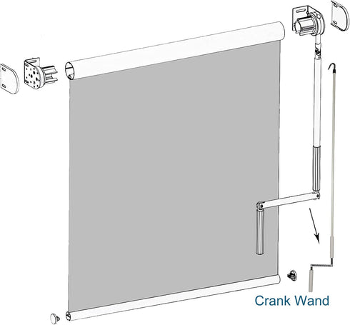 Universal replacment Part,Metal Installation Crank Wand for Sun Shades or Roller Blinds Lihopefe (Beige)...