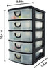 Massca 5 Drawer Storage Drawers and Personal Organizer, Heavy-Duty Plastic Containers for Storing Arts, Crafts, Sewing Accessories, Stationary, an...
