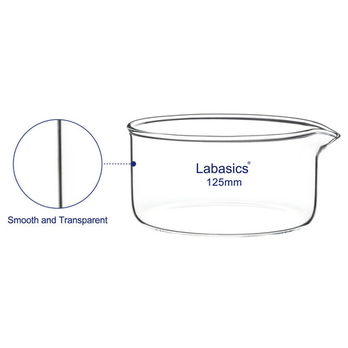 Crystallizing Dish with Spout and Heavy-Duty Rim, Thick-Walled Design High Borosilicate Glass Reusable Crystallizing Dishes for Crystallization an...