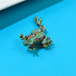 Rhinestone Frog Brooch Vivid Animal Pin Full Glasses Design Alloy Material Green Color Women And Men Jewelry...