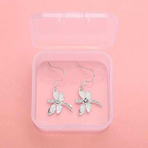 FIFATA Catwalk Sterling Silver 925 Women's Vivid Animals Small Dragonfly Pendant Drop Earrings...