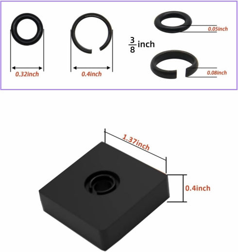(6+6 Sets) 1/2” and 3/8" Impact Retaining Ring Clip Friction Ring with O-Ring for Milwaukee Electric/Pneumatic Type Impact Wrench, Retainer Ring A...