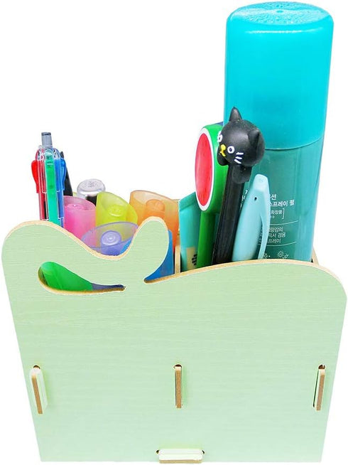 DIY Cat Storage Artwork Cosmetic Collection Pen Pencil Holder Organizer Desk Sorter Green...