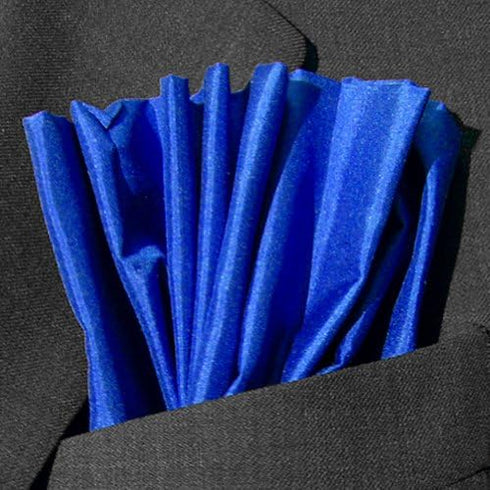 Fine Royal Blue 100% Silk Pocket Square Full-Sized 16"x16"...
