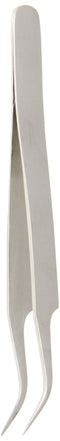 Hakko CHP 7-SA Stainless Steel Non-Magnetic Precision Tweezers with Very-Fine Point Curved Tips, 4-1/2" Length...