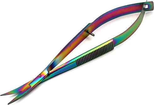 Embroidery Sewing Scissor - Titanium Spring Action Scissor 4.5" - German Grade Stainless Steel, Curved Tip, Snips, Thread Scissor - G.S Online Sto...