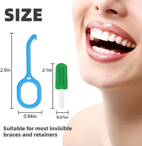 12PCS Clear Aligner Removal Tools with 2 PCS Aligner Chewies Accessories for Invisible Retainers and Dentures, Dental Orthodontic Aligner Removal ...