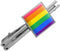 Rainbow Pride Gay Lesbian Contemporary Square Tie Bar Clip Clasp Tack- Silver or Gold...