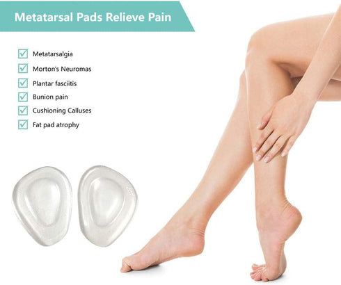 Ball of Foot Cushions Metatarsal Pads for Women Men Soft Gel Insoles Supports Forefoot Cushioning, Pain Relief Morton's Neuroma Foot Pads (4 Pair)...