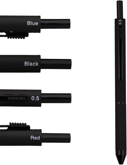 DUNBONG 4 in 1 Multicolor pen, Metal Cased Multifunction Pen, 0.5mm Mechanical Pencil, Red Ball Pen, Blue Ball Pen and Black Ball Pen, 1-Count (Bl...