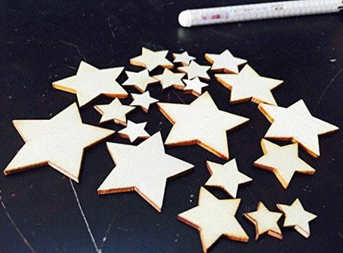 1Pack(100pcs) 5 Sizes Mixed Natural Wood Five-pointed Star Wedding Sewing Scarpbooking DIY Buttons Table Scatter Decoration...
