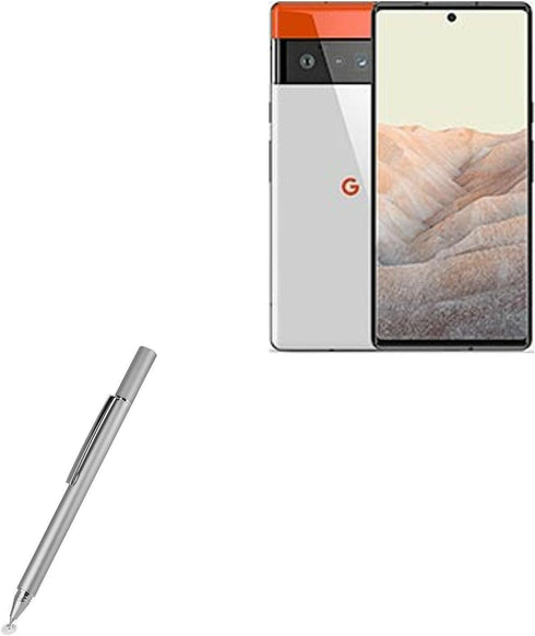 BoxWave Stylus Pen Compatible with Google Pixel 6 Pro - FineTouch Capacitive Stylus, Super Precise Stylus Pen for Google Pixel 6 Pro - Metallic Si...