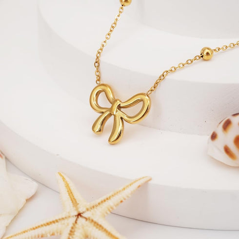SUNNYOUTH Bow Necklace for Women Bowknot Choker Necklace 14K Gold Plated Ribbon Choker Necklaces Fashion Jewelry Gifts...