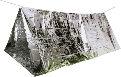 Emergency Survival Tent 2 Person Waterproof Reflective, Thermal Space Blanket for Camping, Life Saving Equipment, Outdoor Mountain Shelter (1 Pack...