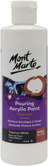 Mont Marte Premium Pouring Acrylic Paint, 240ml (8.11oz), Titanium White, Pre-Mixed Acrylic Paint, Suitable for a Variety of Surfaces Including St...