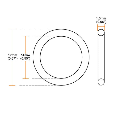 uxcell Silicone O-Rings, 17mm OD 14mm ID 1.5mm Width VMQ Seal Gasket for Compressor Valves Pipe Repair, White, Pack of 30...